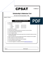 Cpsat: Scholarship & Admission Test