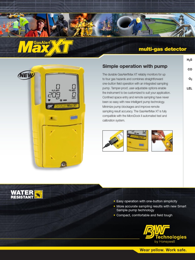 Gas Alert Max XT DataSheet (6234 1 En) PDF Calibration Equipment