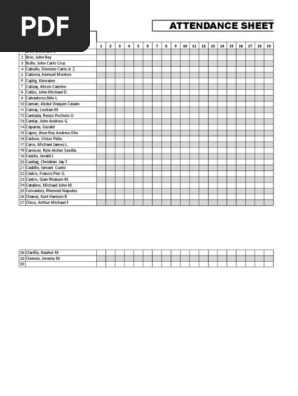 Attendance Sheet