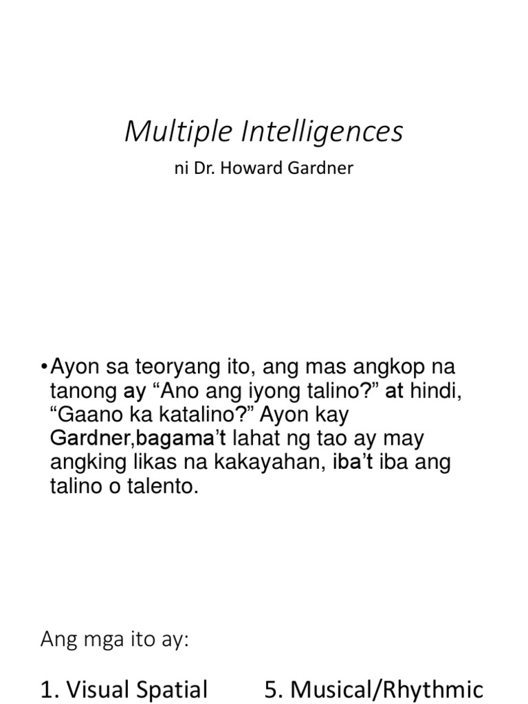 Multiple Intelligences Pdf