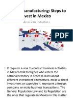 Mexico Manufacturing - Steps To Invest in Mexico