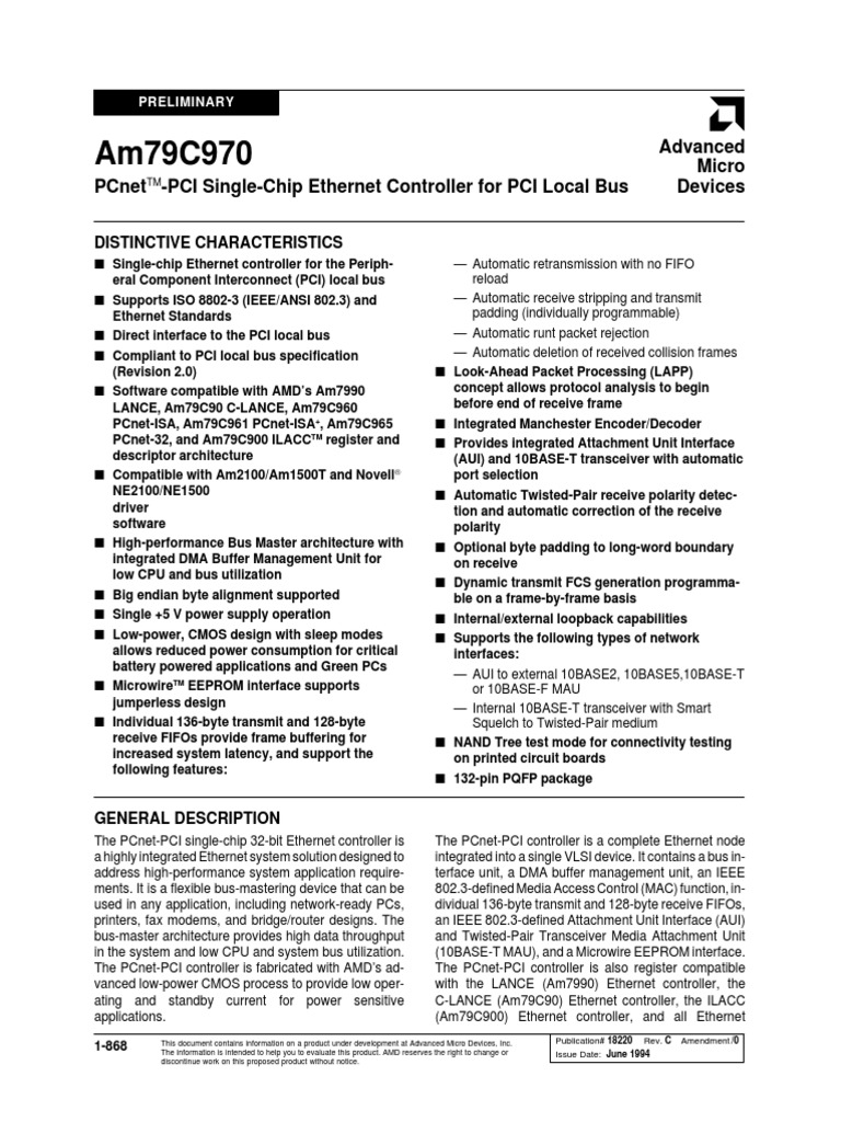 AM79C100 Datasheet, TPEX Plus.