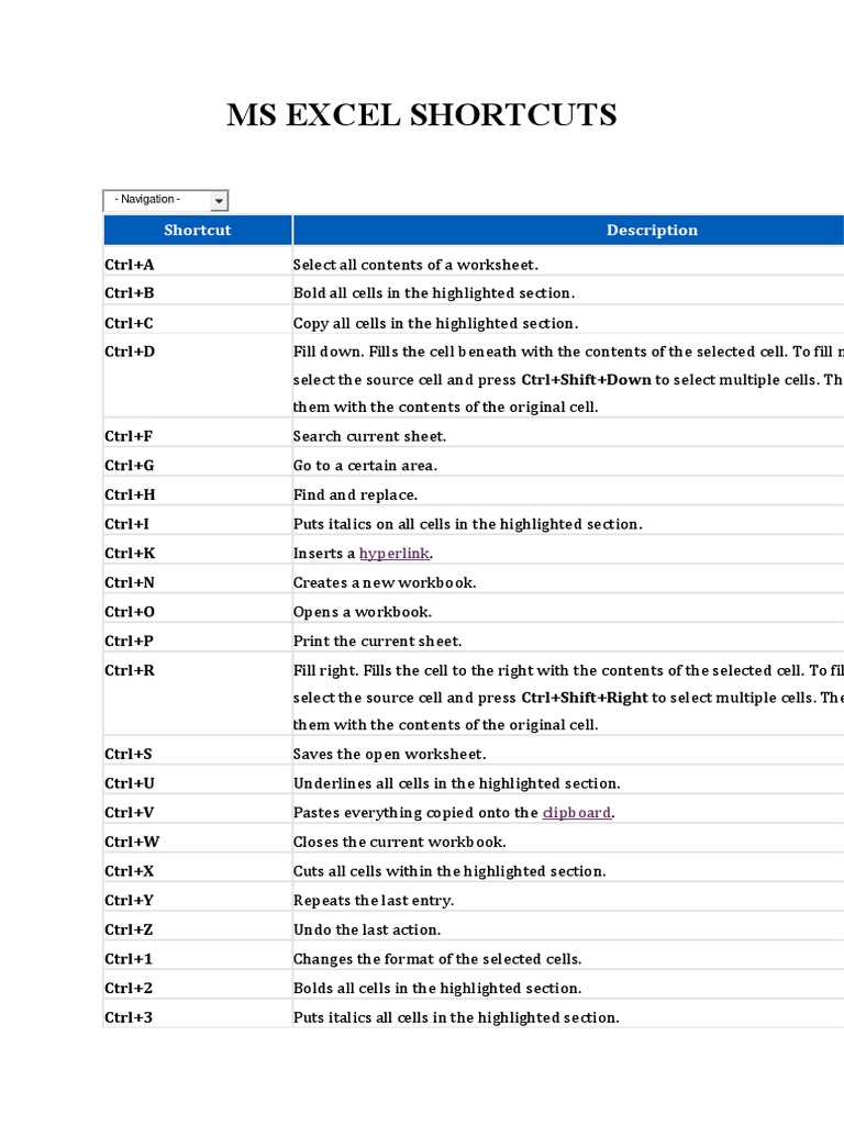 Computer Shortcut Keys 2 | PDF | Microsoft Excel | Computing