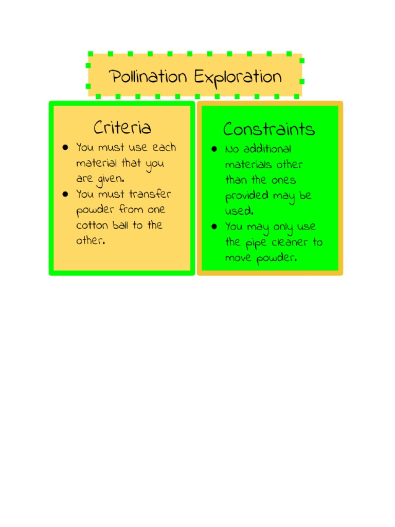 Exploration Criteria and Constraints PDF | PDF