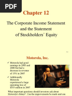 The Corporate Income Statement and The Statement of Stockholders' Equity