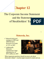 The Corporate Income Statement and The Statement of Stockholders' Equity