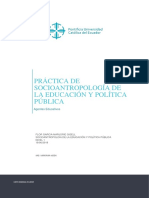 Práctica de socioantropología de la educación y política pública en Ecuador
