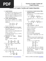 Functions of Complex Variables and Complex Integration