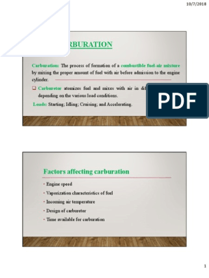 What Is Carburation? What Are the Factors Affecting Carburation?