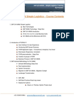 SAP S4 HANA Simple Logistics Training by Praveen Course Contents PDF