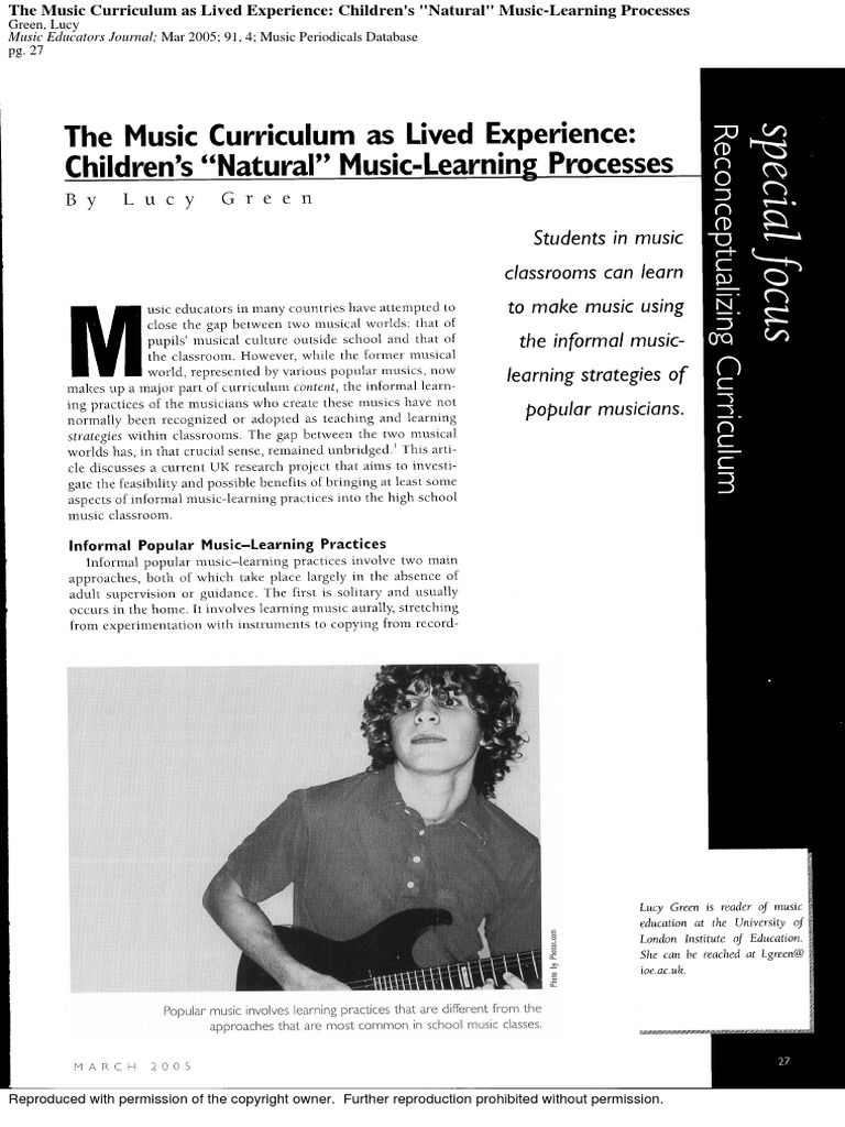 Music Educators Journal Mar 2005 91, 4 Music Periodicals Database | PDF ...