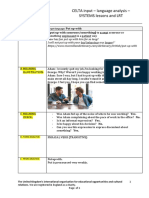 CELTA Input - Language Analysis - SYSTEMS Lessons and LRT