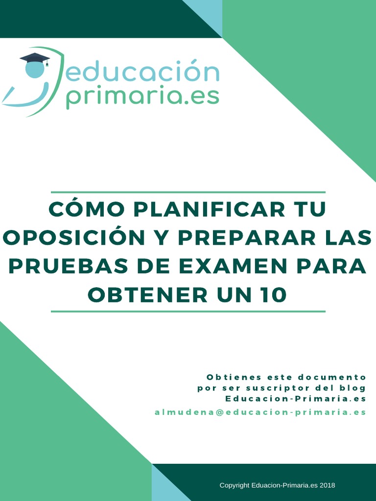Ebook Como Planificar Tu Oposición y Preparar Las Pruebas de Examen ...