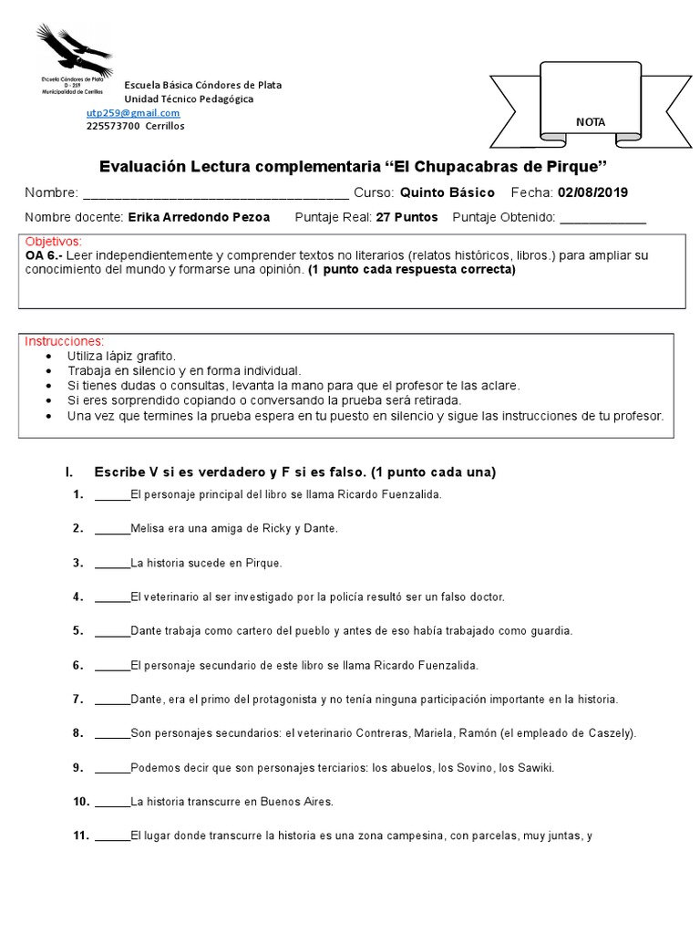 El Chupacabras Quinto PDF