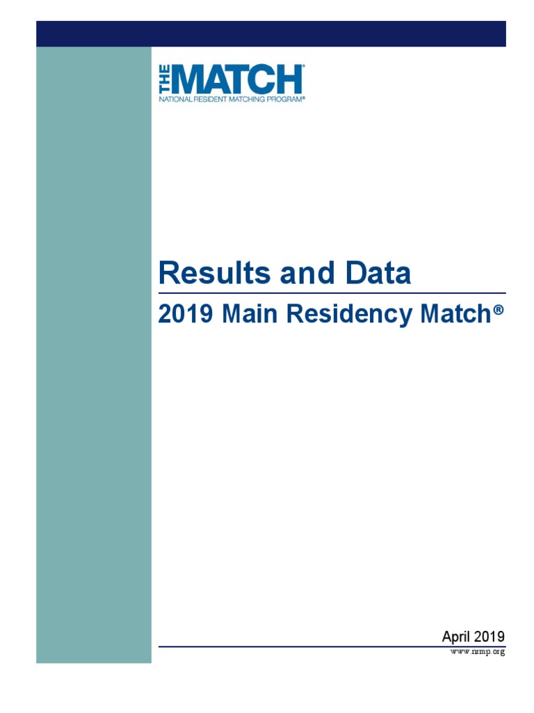 NRMP Main Residency Match Results PDF Residency (Medicine