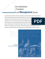 Measurement Management: Higher Education Institutional Brand Value in Transition: and Issues