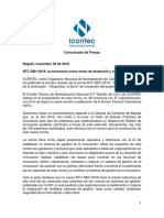 Comunicado de Prensa NTC 5801 - ICONTEC 2018