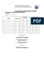 Scuala ST., San Juan, San Miguel, Bulacan Activity: "Strengthen The Learning Competencies in General Section/s: - Subject: - 1 2 3 1 2 3