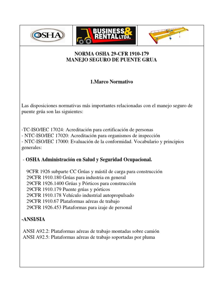 Norma osha 29 cfr 1910 139 puente gruas 240719 pdf administraci n