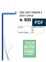 Try Out Umum 1 2015-2016: Mapel: Bahasa Inggris IPS PKN Kode Naskah: A63