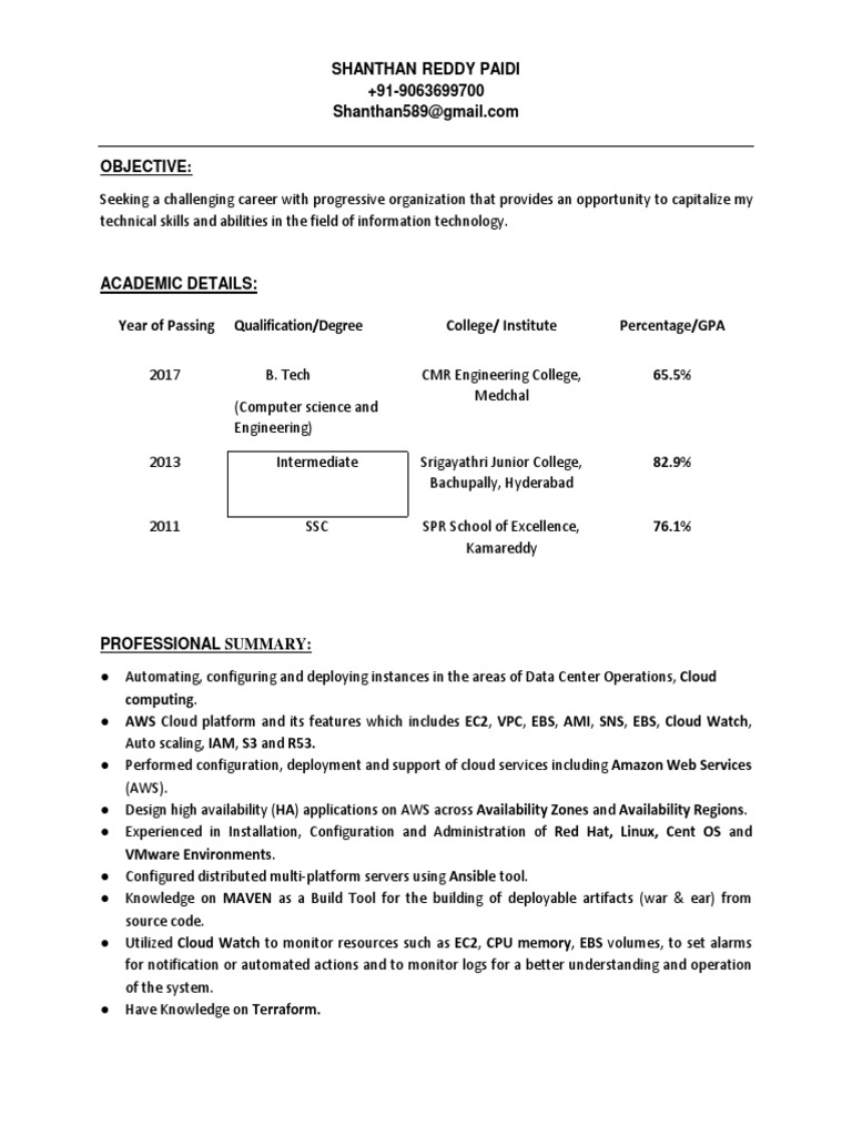 AWS Cloud Engineer Resume | PDF | Amazon Web Services | Cloud Computing