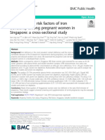 Iron Status and Risk Factors of Iron Deficiency Among Pregnant Women in Singapore A Cross-Sectional Study