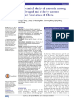 Case - Control Study of Anaemia Among Middle-Aged and Elderly Women in Three Rural Areas of China