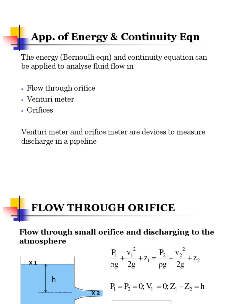 Orifice and Venturi Flow Analysis | PDF | Fluid Dynamics | Continuum ...