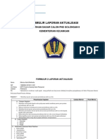 Formulir Laporan Aktualisasi: Pelatihan Dasar Calon Pns Golongan Ii Kementerian Keuangan