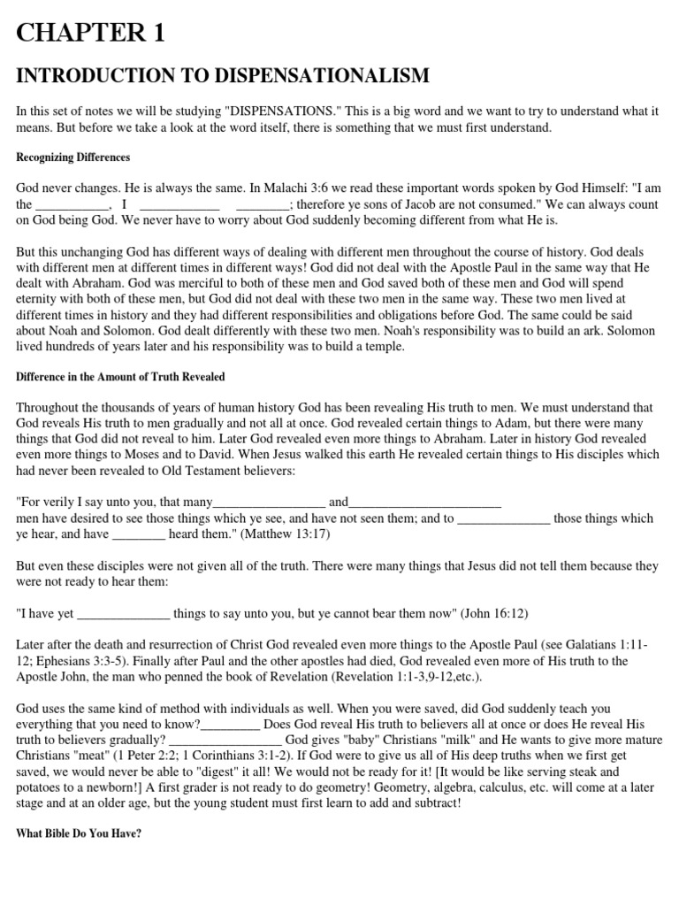 Dispensation Al Is M PDF Dispensationalism Book Of Genesis