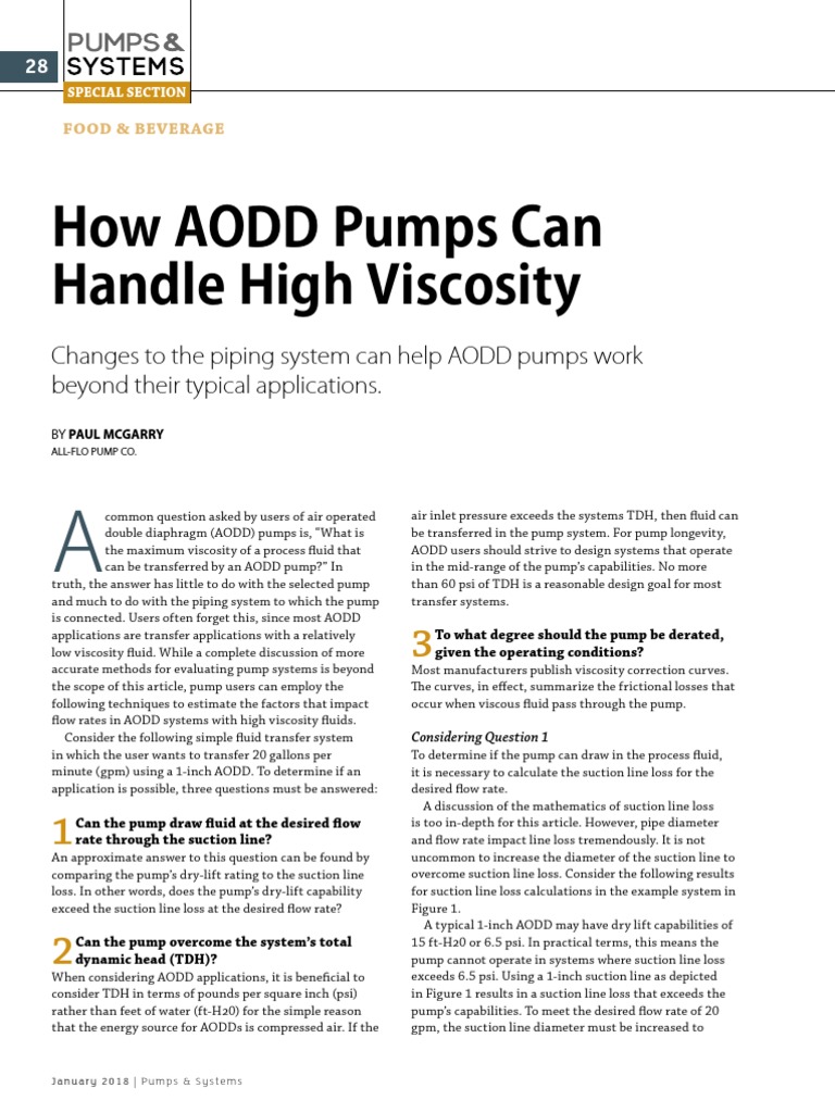 Optimizing AirOperated Diaphragm Pump Systems for High Viscosity Fluid