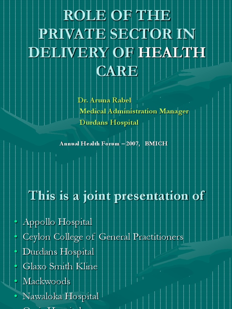 19role of The Private Sector in Healthcare Delivery | PDF | Health Care ...