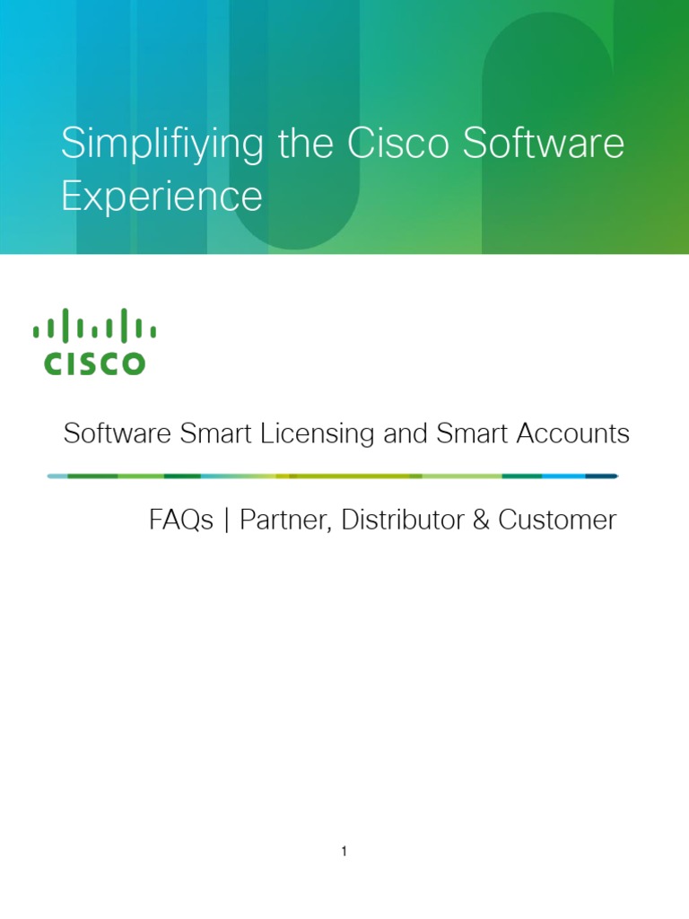 Cisco Smart Licensing Overview and FAQs | PDF | Cisco Systems ...