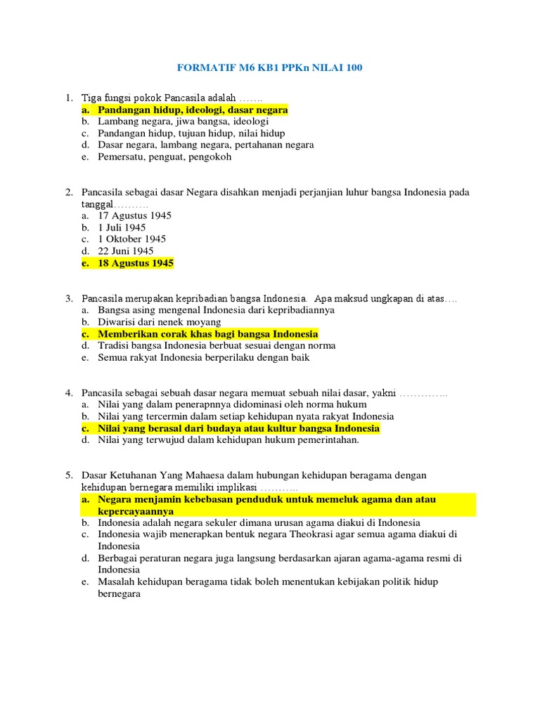Pancasila Sebagai Sebuah Dasar Negara Memuat Sebuah Nilai Dasar Belajar