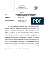 Geothermal Education Integration Program, A Localized Curriculum: An Assessment