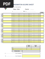 Badminton Score Sheet PDF