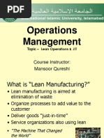 Operations Management: Course Instructor: Mansoor Qureshi