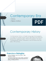 Contemporary Era: History Filipino Authors