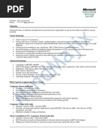 NET Sample Resume 1