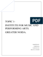 Topic 1. Synopsis On Noida Inst of Perf. Arts
