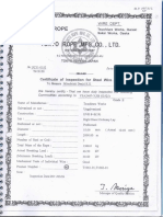 Certificate of Wire Rope