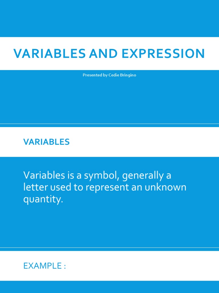 Variables and Expression 2 | PDF