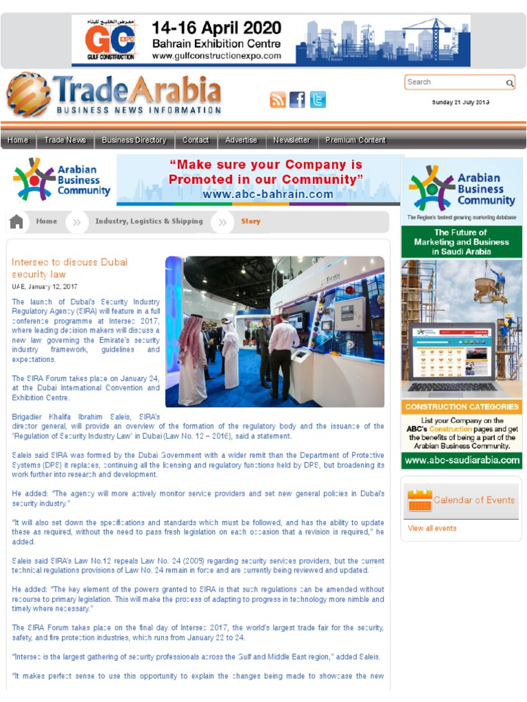 SIRA Forum at Intersec 2017 | PDF | Dubai | United Arab Emirates