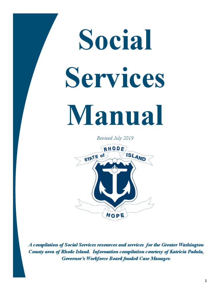 Washington County Ri Social Services Resource Manual PDF Rhode