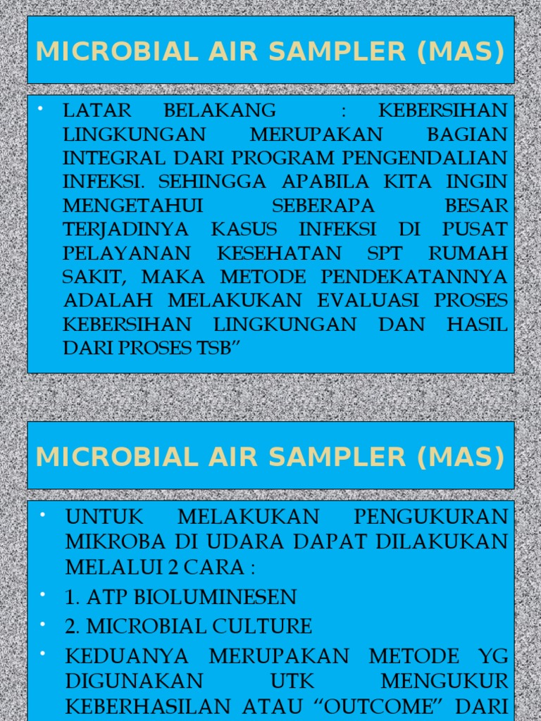Microbial Air Sampler (Mas) | PDF