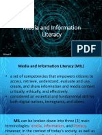 Media and Information Literacy: Group 5