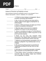 Panghalip Na Panao Worksheet | PDF