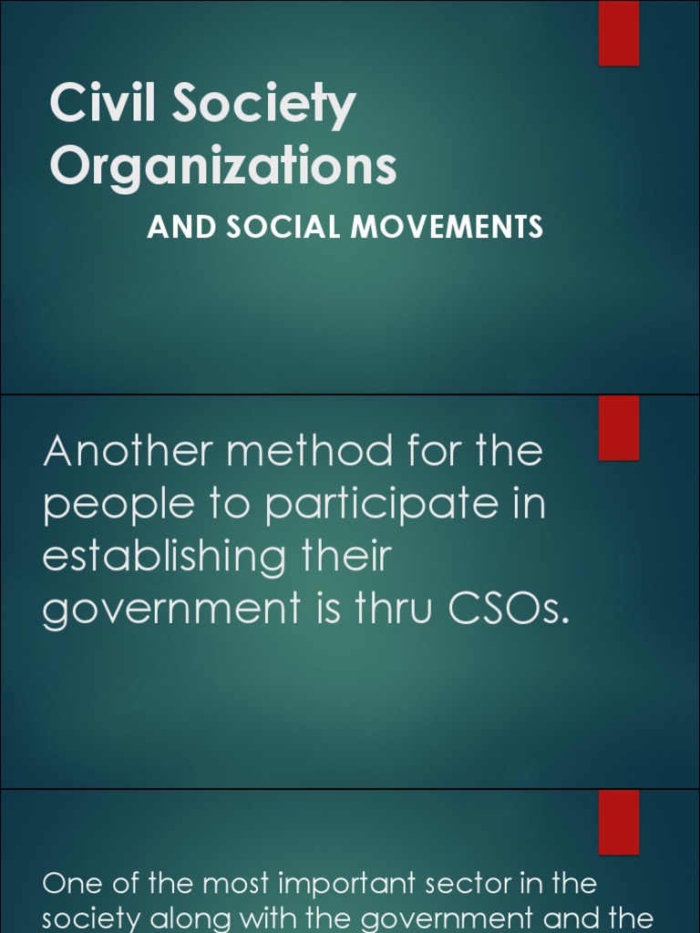 Civil Society Organizations and Movements | PDF | Non Governmental ...