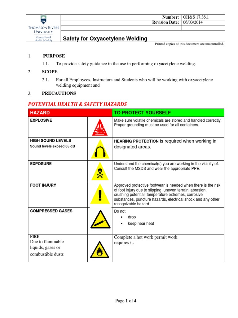 Oxyacetylene Welding Safety32348 PDF Safety Chemistry