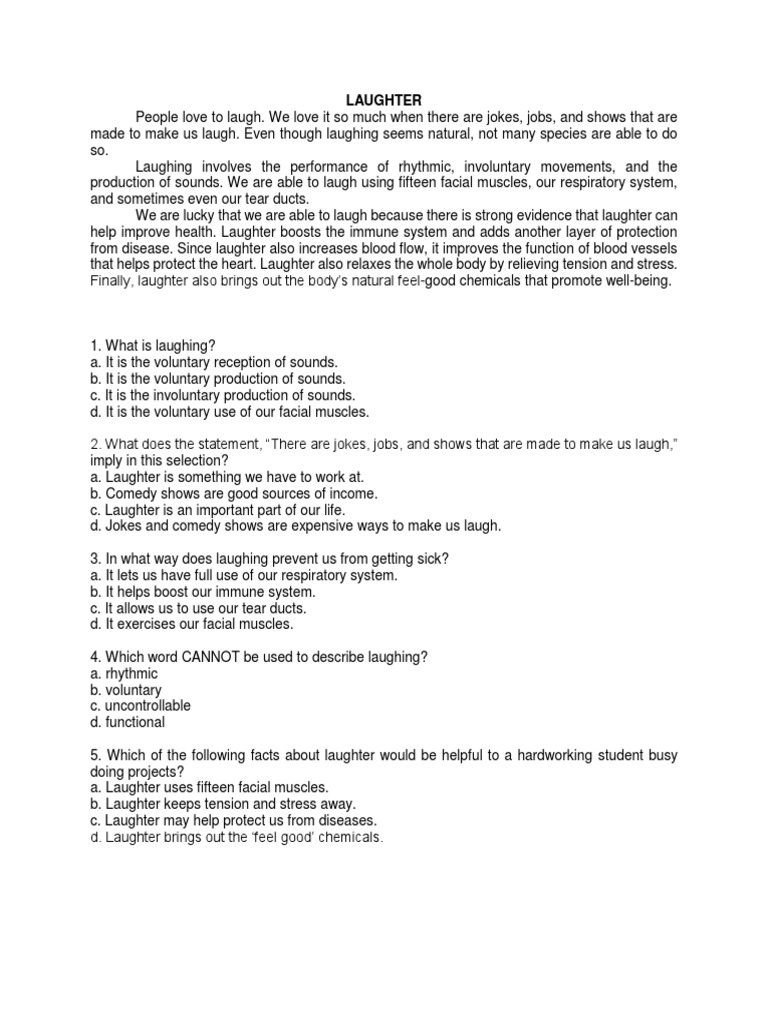 The Science and Benefits of Laughter | PDF